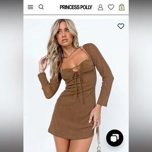 Princess Polly Stassie Mini Dress Brown